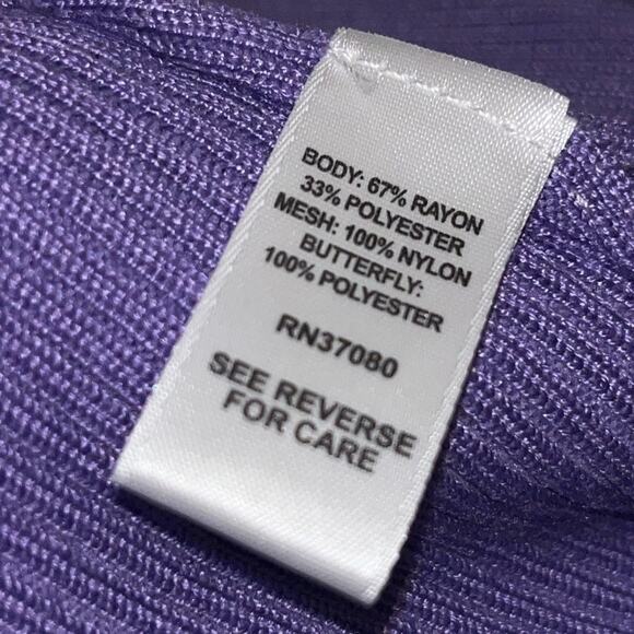 CATO LAVENDER RIBBED LONG SLEEVE SHEAR 3D BUTTERFLY SWEATER - Picture 2 of 6